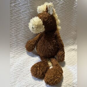 Vintage 2001 Manhattan Toy Brown and Cream Stuffed Horse Toy Plush 18”